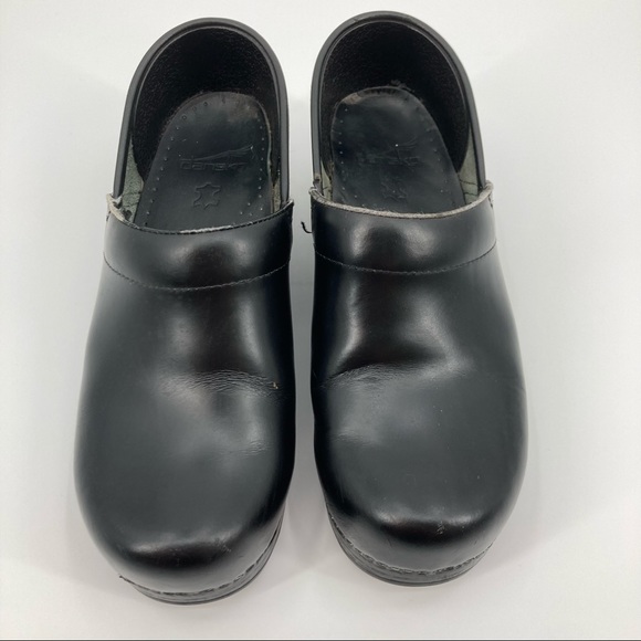 DANSKO Classic Comfort Black Leather Work Clog Shoes 39 - Picture 2 of 16